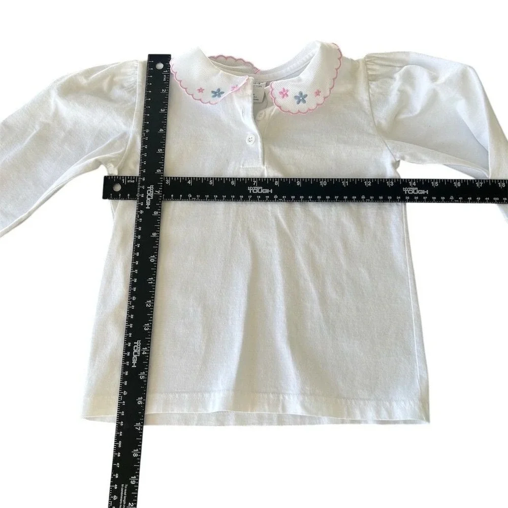VTG 90s Y2K OshKosh B'gosh Girls Floral Blouse Sz 6 USA Union Made Cottage core